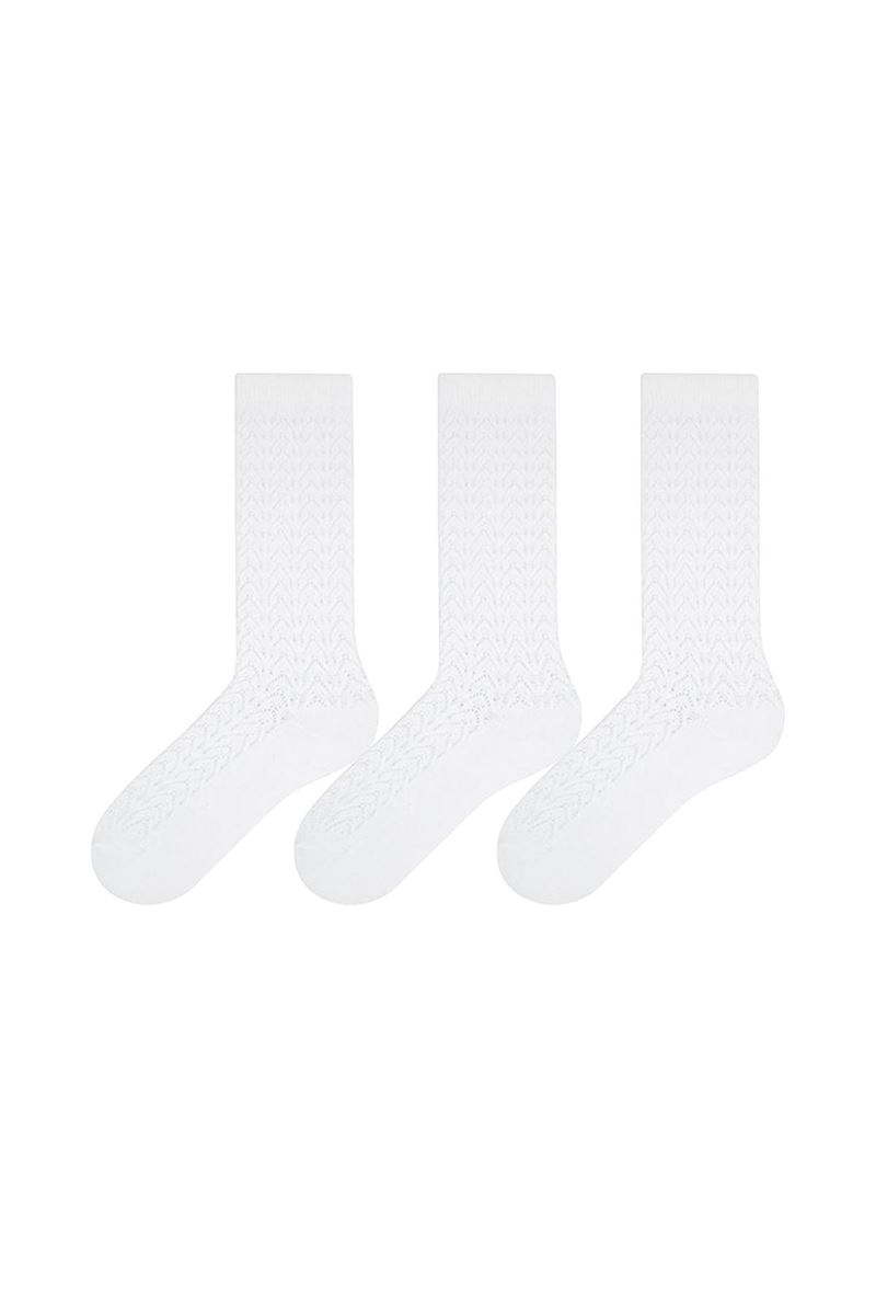 BROSS NET GIRLS  HIGH KNEE SOCKS WHITE