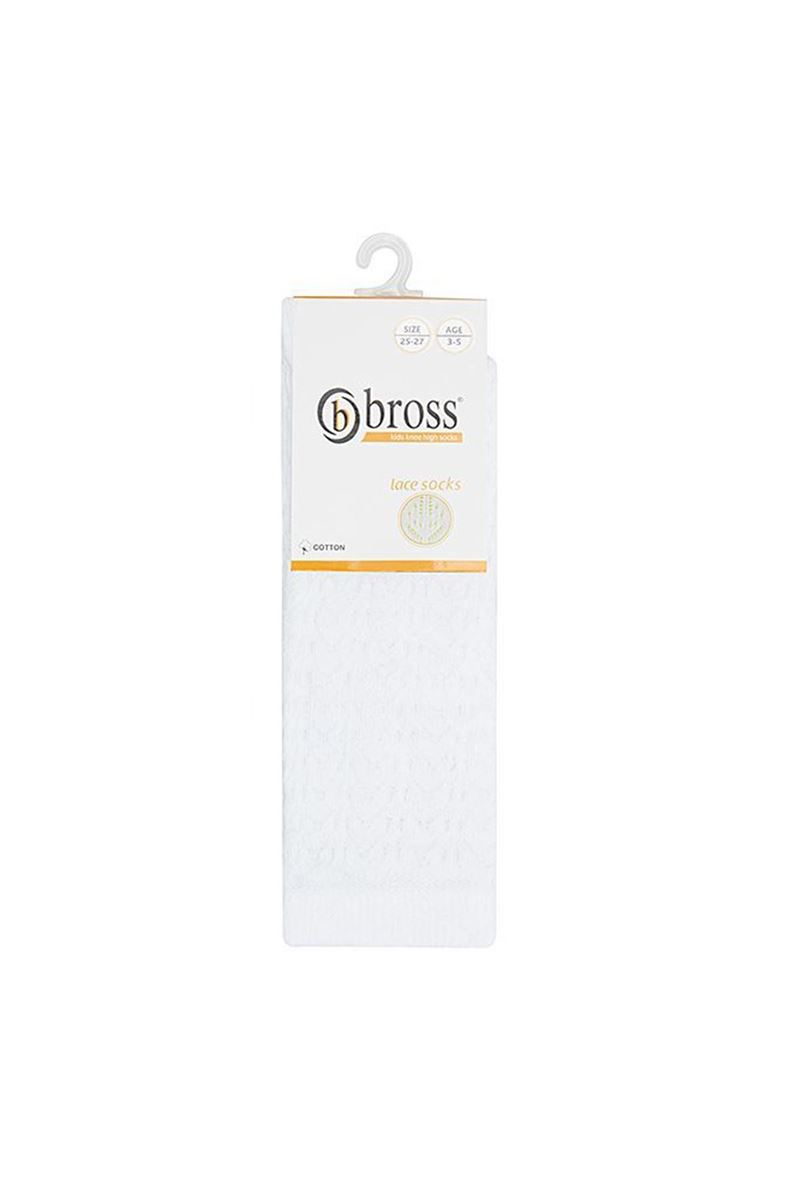 BROSS NET GIRLS  HIGH KNEE SOCKS WHITE