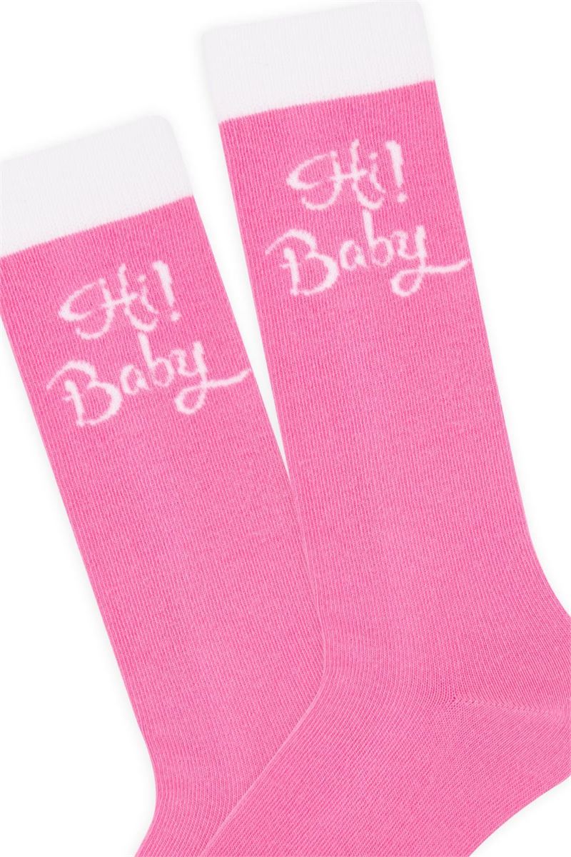 BROSS GIRLS' PINK KNEE-HIGH SOCKS ASORTY