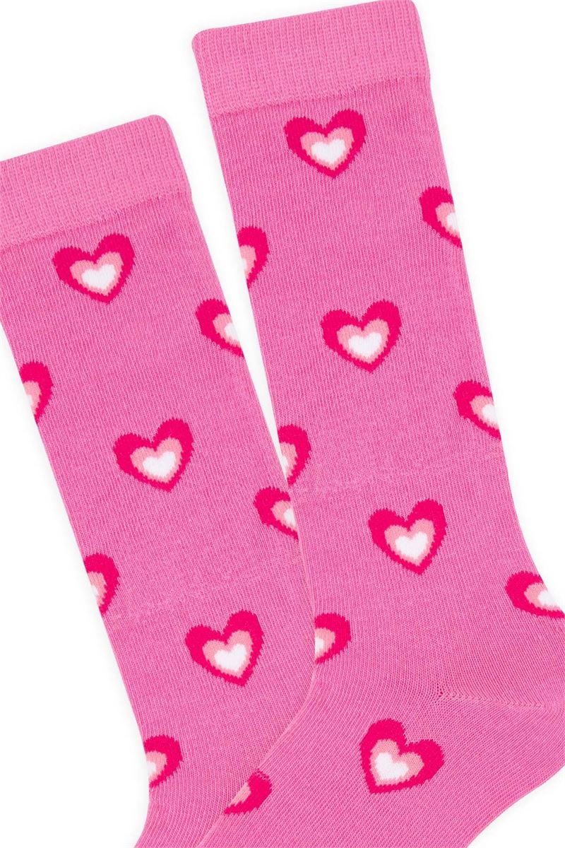 BROSS GIRLS' PINK KNEE-HIGH SOCKS ASORTY