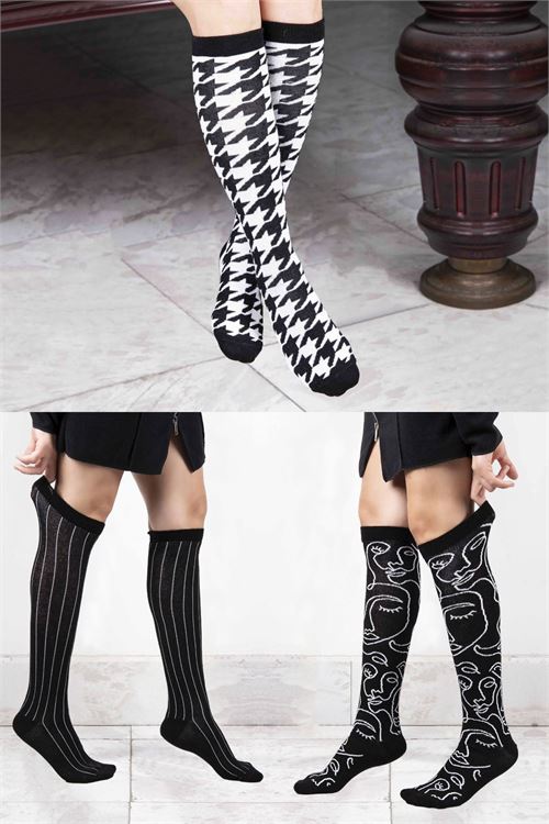 Black&White Women's Below High Socks 12