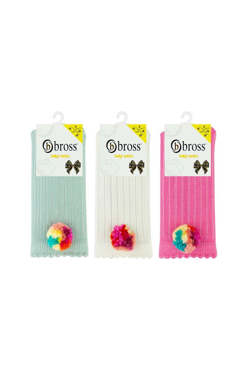 BROSS DERBY BABY GIRLS KNEE HIGH SOCKS ASORTY