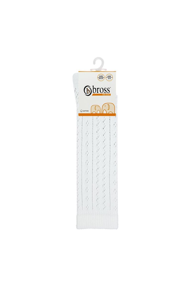 BROSS NET GIRLS  KNEE-HIGH SOCKS WHITE