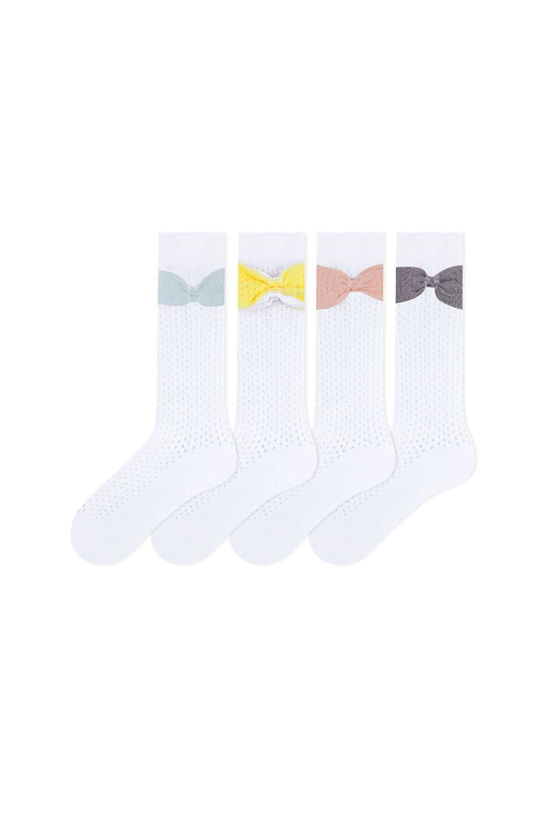 BROSS BOWTIE NET GIRLS  KNEE HIGH SOCKS ASORTY