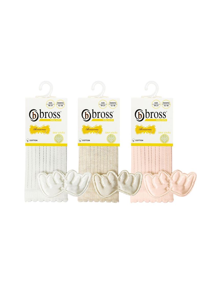 BROSS NET BABY GIRLS SOCKS WITH WING ACCESSORY ASORTY