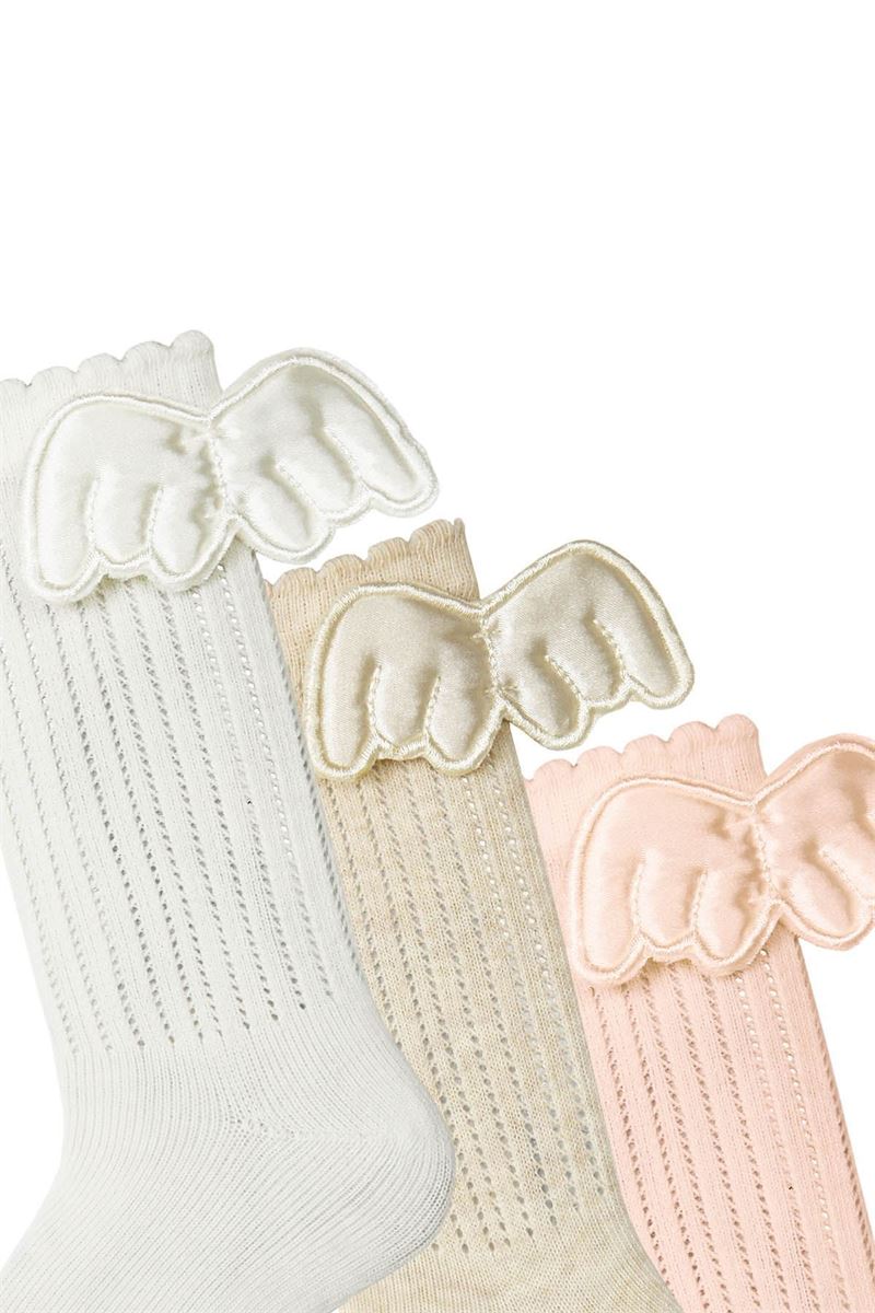 BROSS NET BABY GIRLS SOCKS WITH WING ACCESSORY ASORTY