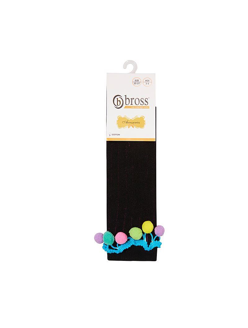 BROSS POMPOM ACCESSORY GIRLS  KNEE-HIGH SOCKS ASORTY