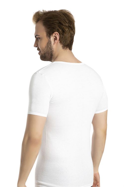 Men %100 Cotton V-Neck T-Shirt 6