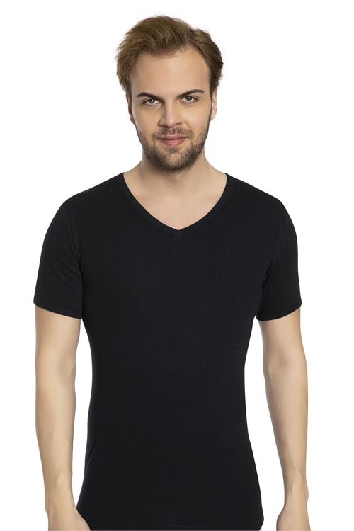 Men %100 Cotton V-Neck T-Shirt 6