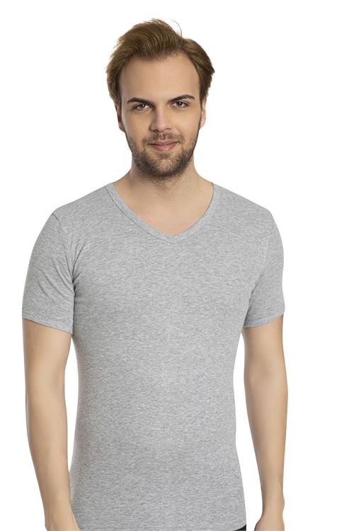 Men %100 Cotton V-Neck T-Shirt 6