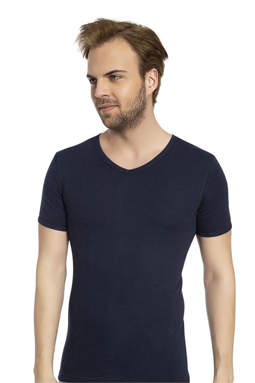 Men %100 Cotton V-Neck T-Shirt 6