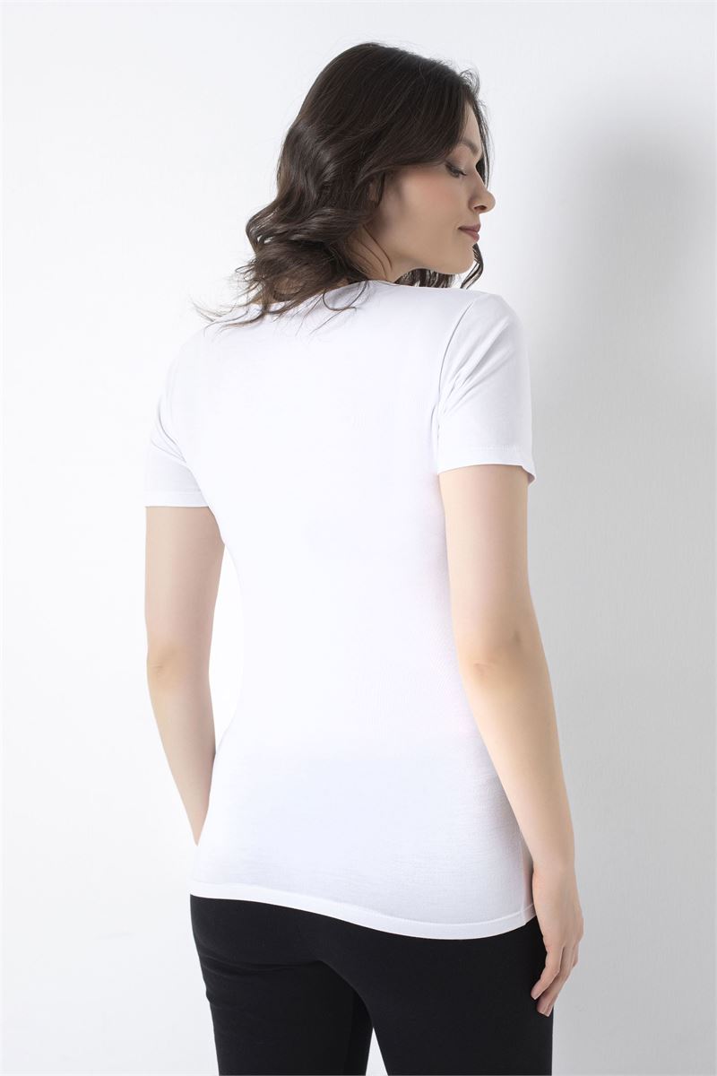 BROSS WOMEN LYCRA BAMBOO T-SHIRT WHITE