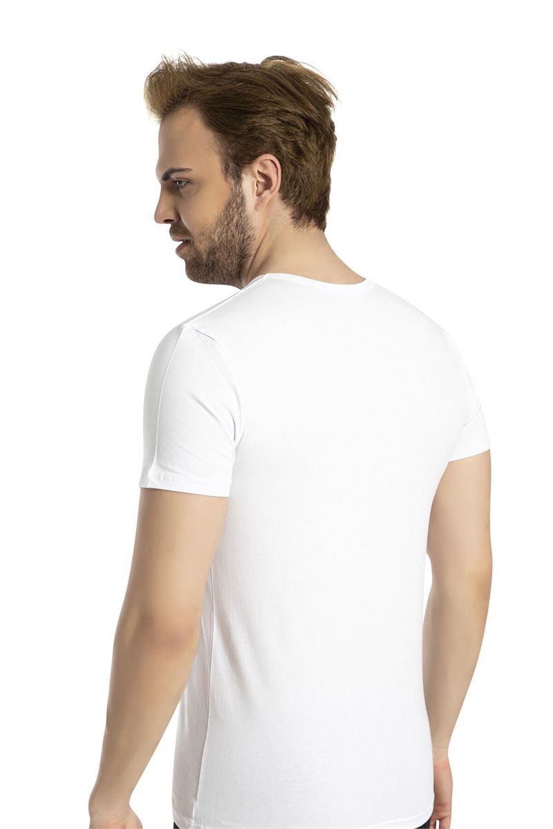 BROSS MEN LYCRA CREW-NECK T-SHIRT WHITE