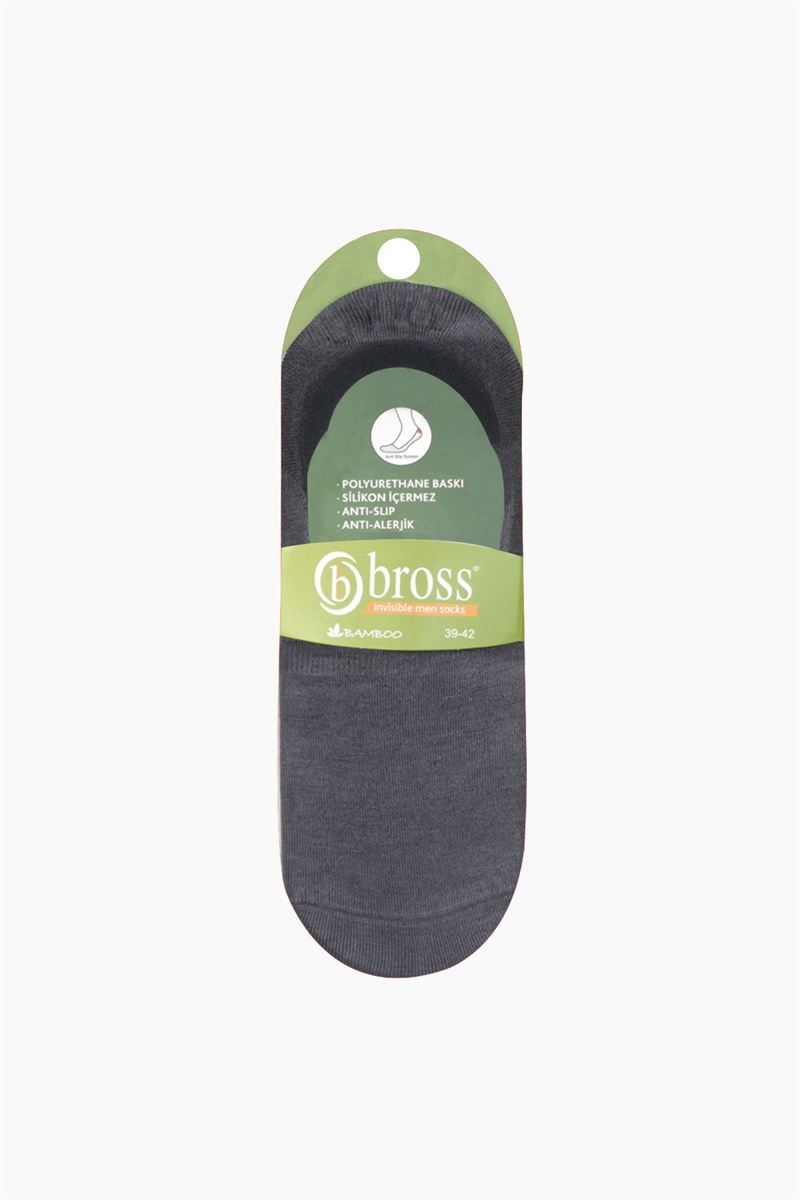 BROSS SIMPLE BAMBOO MEN S INVISIBLE SOCKS SMOKED