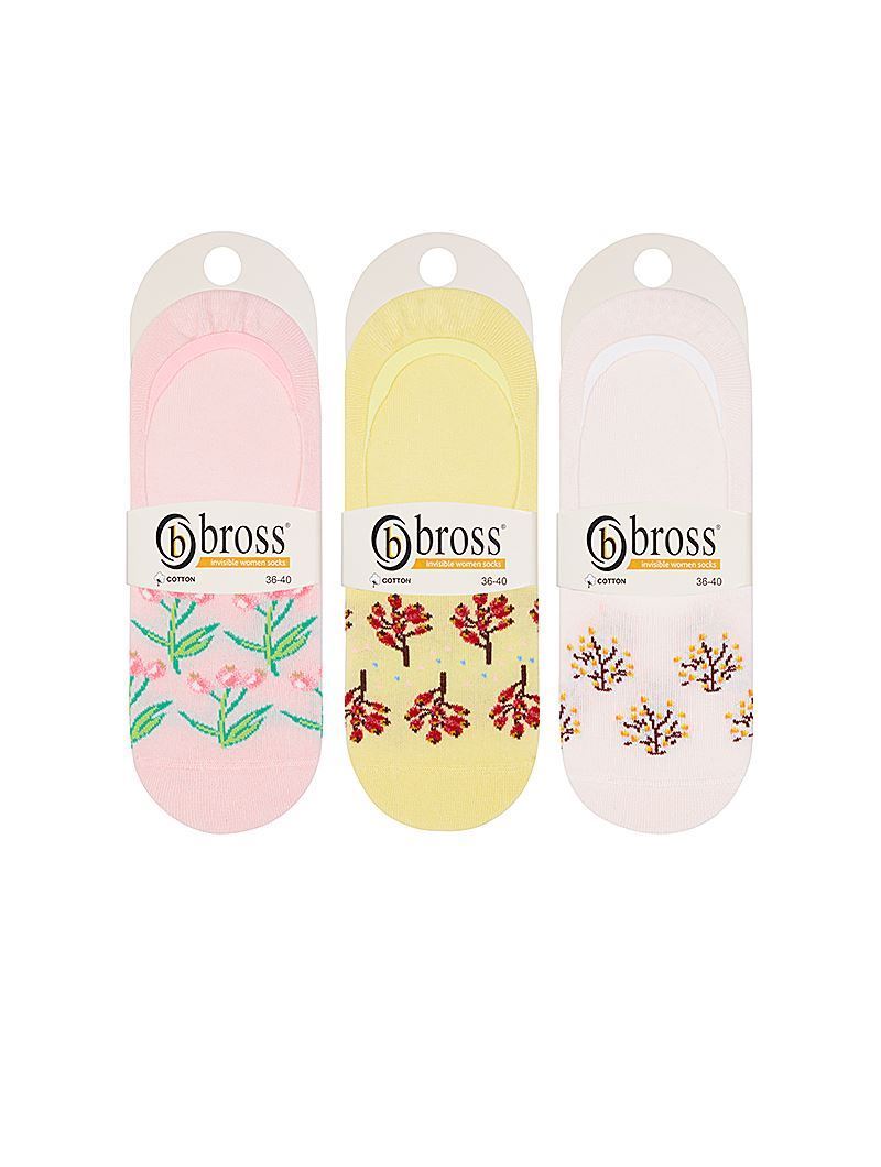 BROSS LILY PATTERNED WOMENS UNVISIBLE SOCKS ASORTY