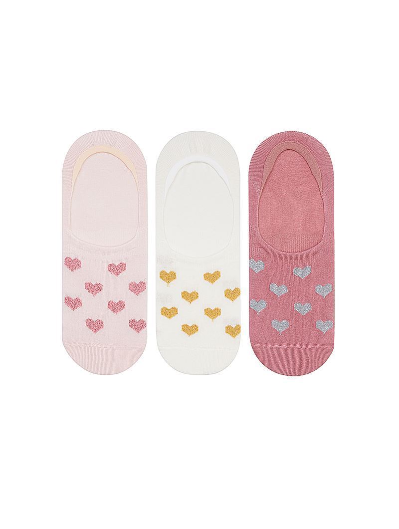 BROSS SVERY HEART PATTERNED WOMENS UNVISIBLE SOCKS ASORTY