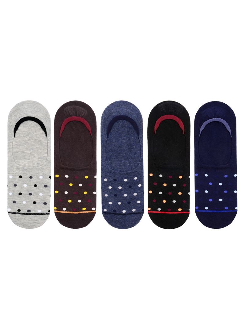 BROSS COLORFUL SPOTTED MENS UNVISIBLE SOCKS ASORTY