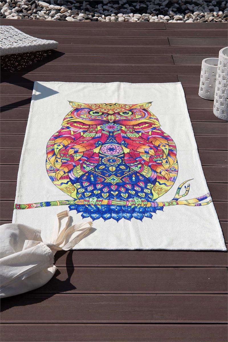 BROSS BROSS OWL PATTERN BEACH TOWEL 75X150 