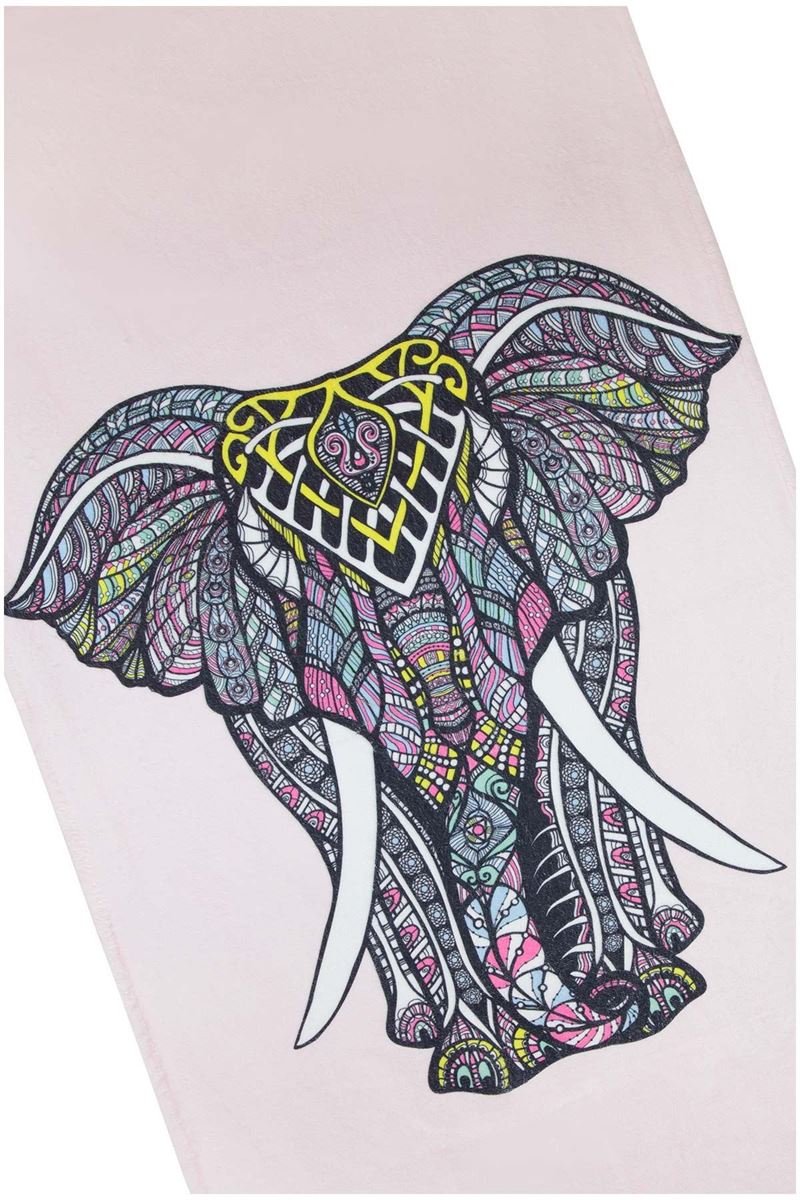 BROSS BROSS ELEPHANT PATTERN BEACH TOWEL 75X100 PINK