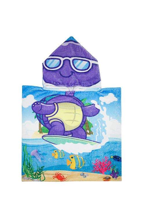 Детское полотенце-пончо Bross с рисунком черепахи. 60X60 3