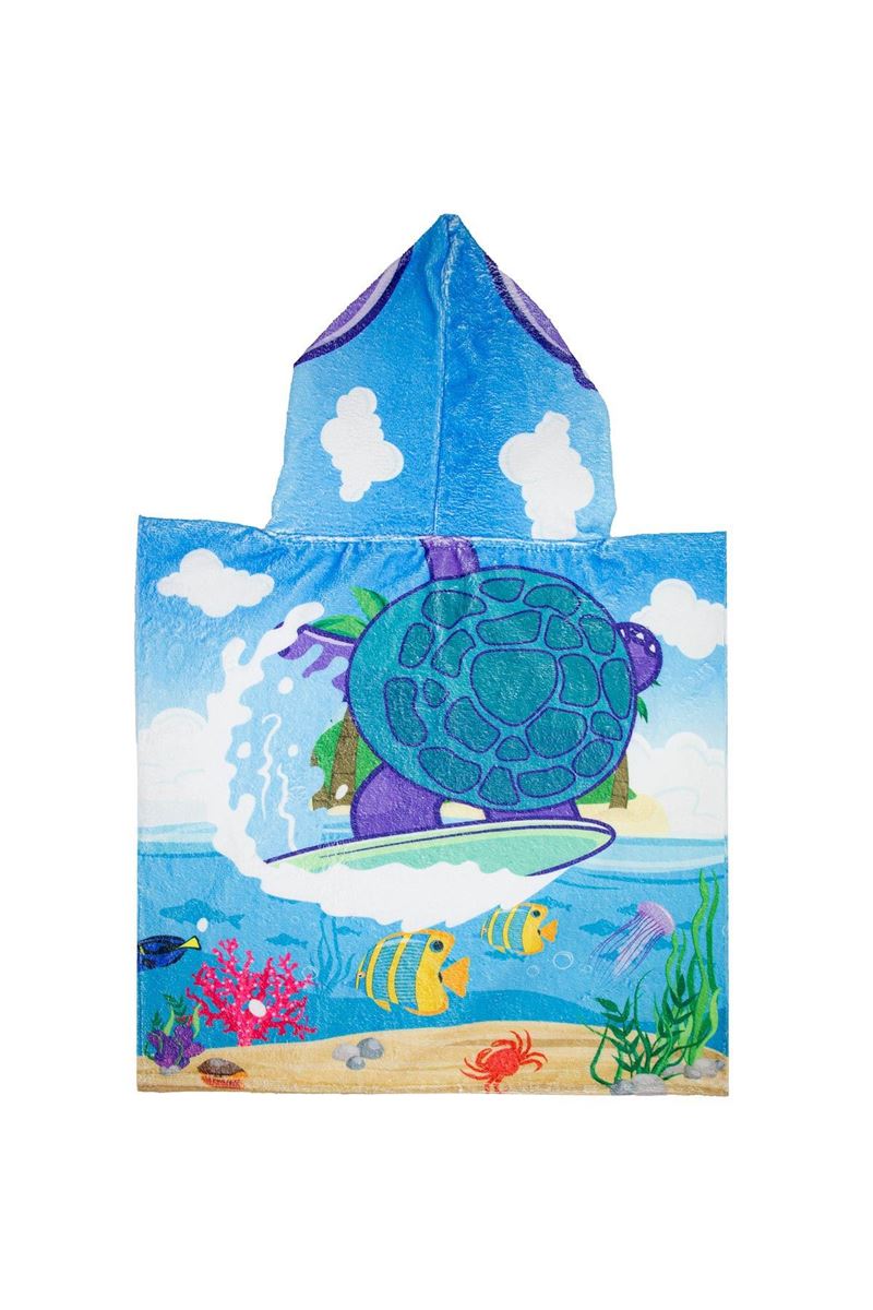 BROSS BROSS KIDS TOWEL PANCHO TURTLE PATTERNED 60X60 