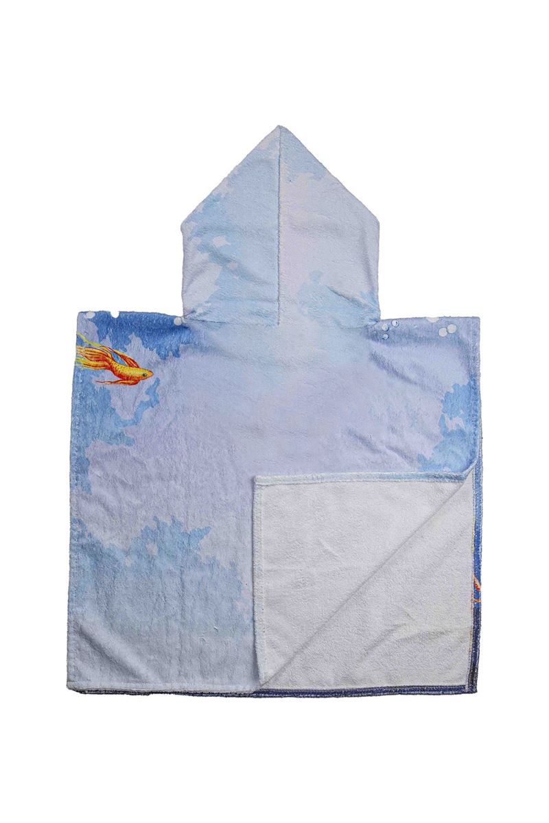 BROSS KIDS TOWEL PONCHO SHARK PATTERNED 