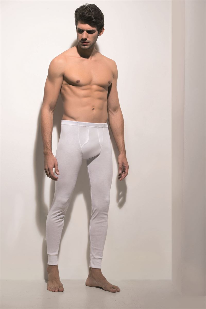 BROSS MEN %100 COTTON LEGGINGS WHITE