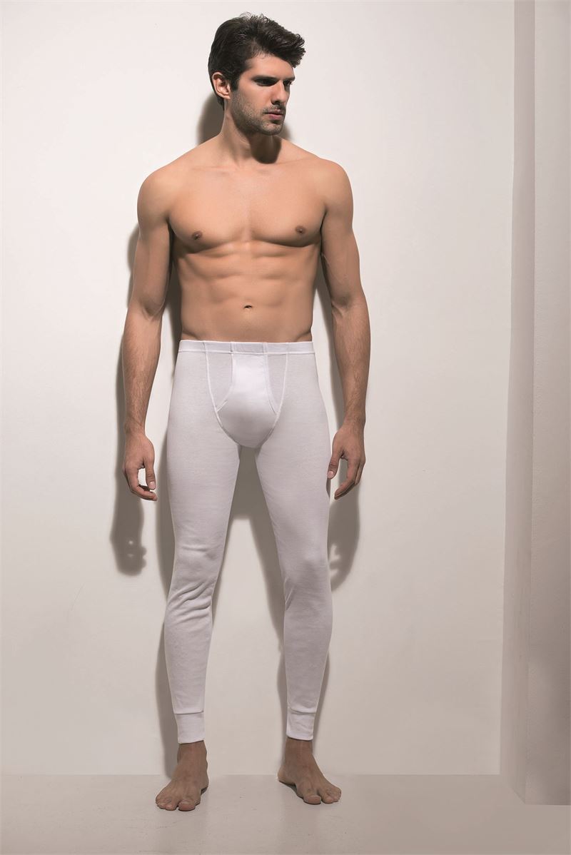 BROSS MEN %100 COTTON LEGGINGS WHITE