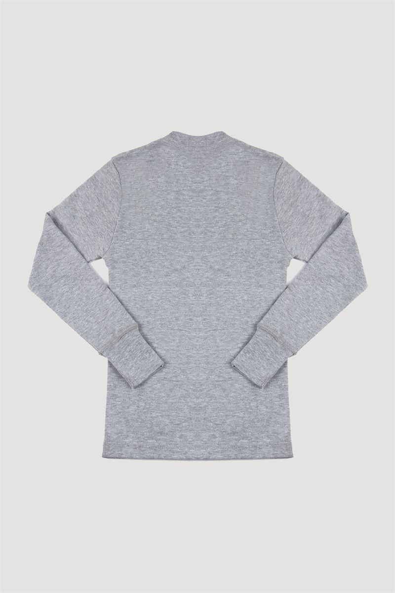 BROSS BOYS %100 COTTON LONG-SLEEVE T-SHIRT GRAY MELANGE