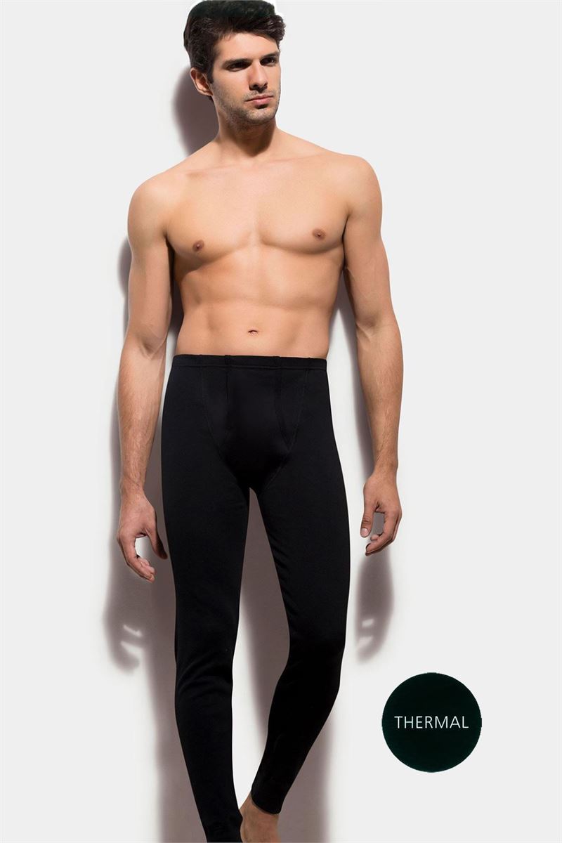 BROSS MEN THERMAL LEGGINGS BLACK