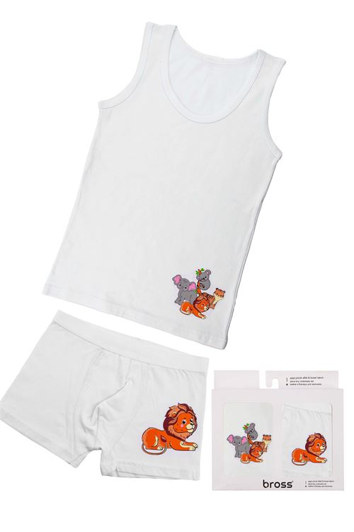 Boys' Animals Vest Boxer Pack 6