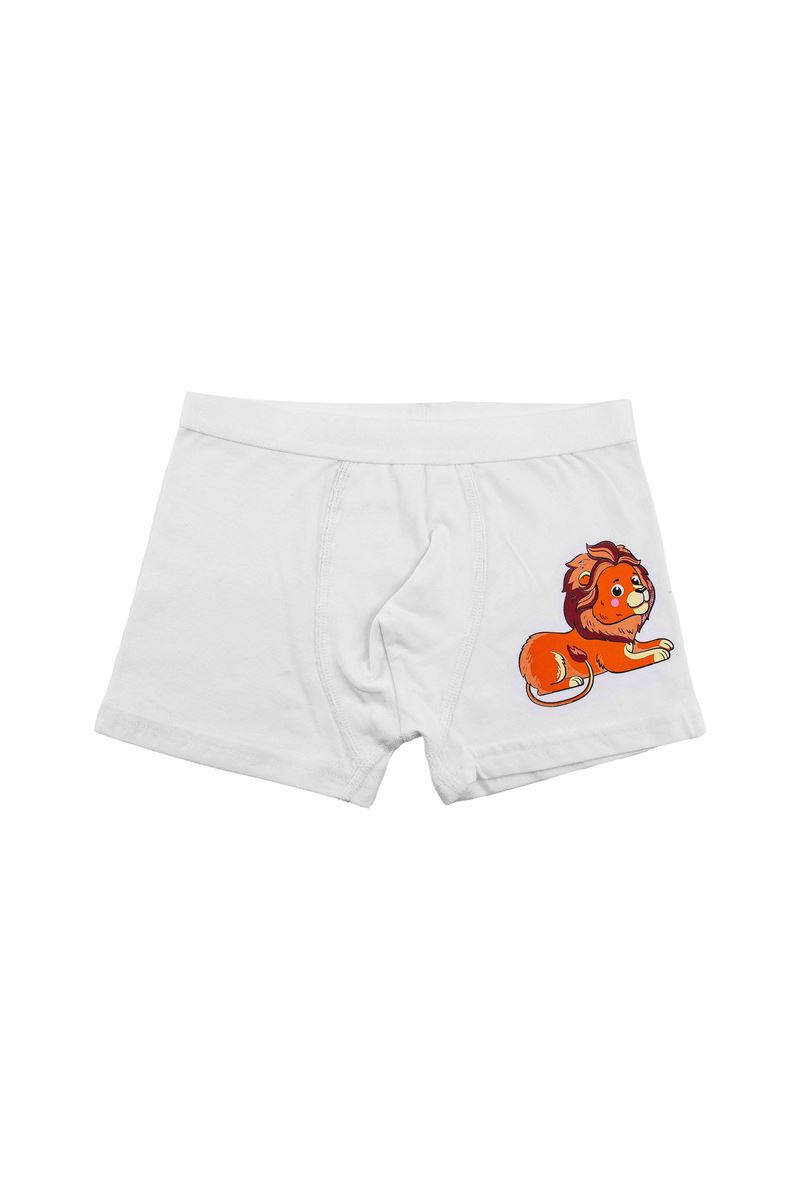 BROSS BOYS' ANIMALS VEST BOXER PACK WHITE