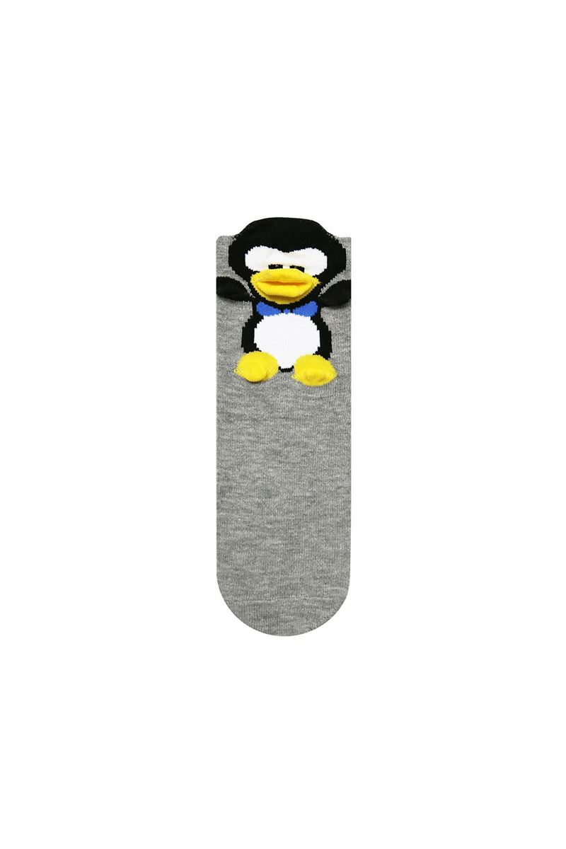 BROSS 3D PENGUIN PATTERNED BOYS MID-CALF SOCKS ASORTY