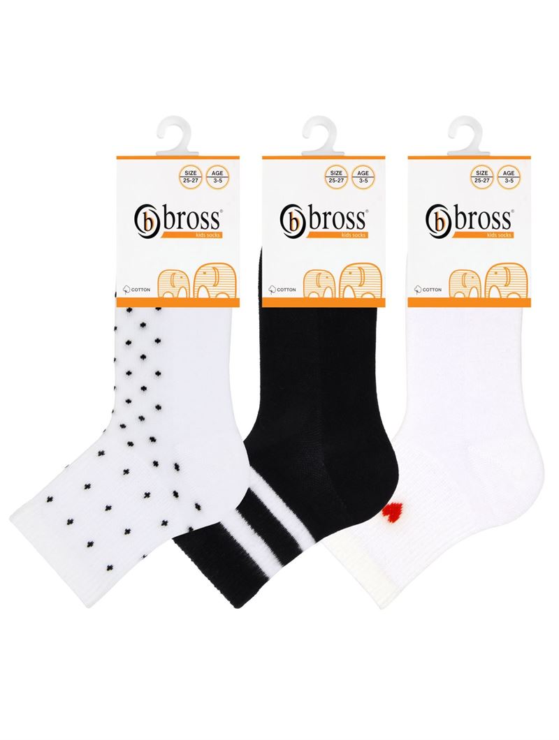 BROSS RINGED POINT GIRLS SOCKS ASORTY