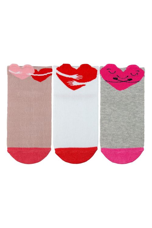 Girls Mid-Calf Socks With 3D Heart 12