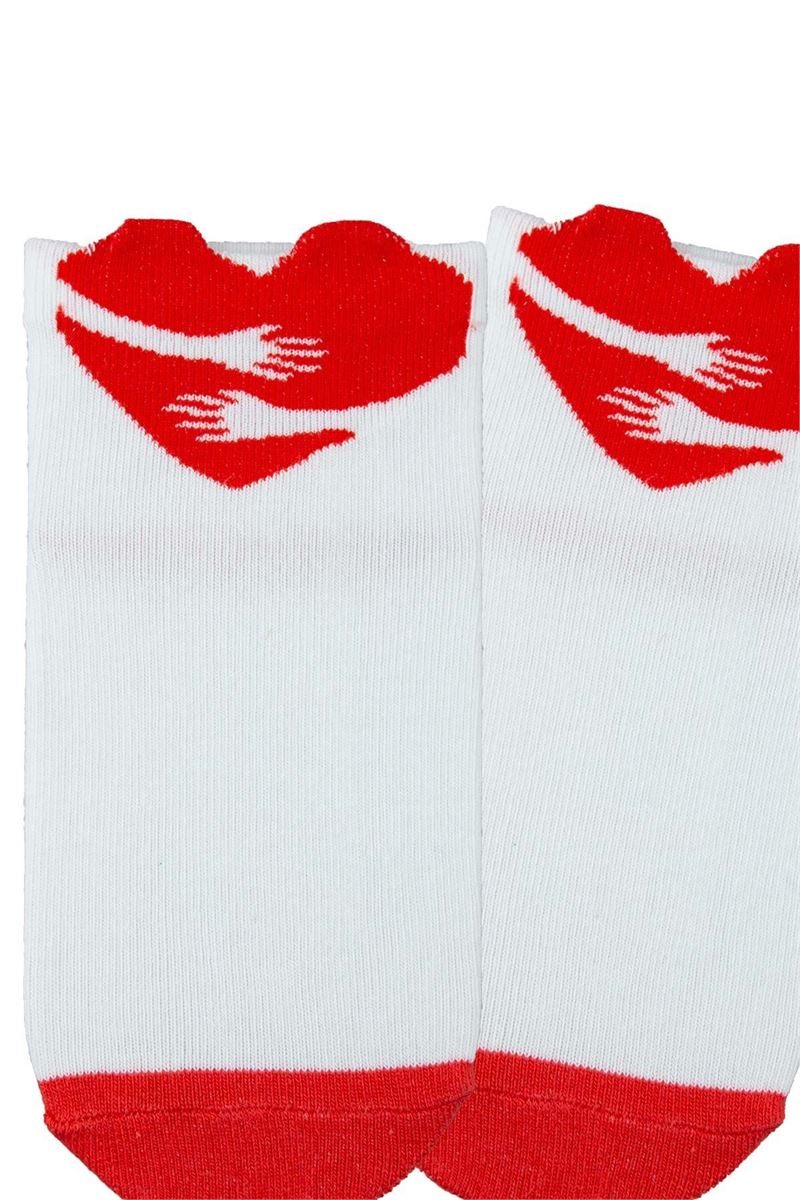 BROSS GIRLS MID-CALF SOCKS WITH 3D HEART ASORTY