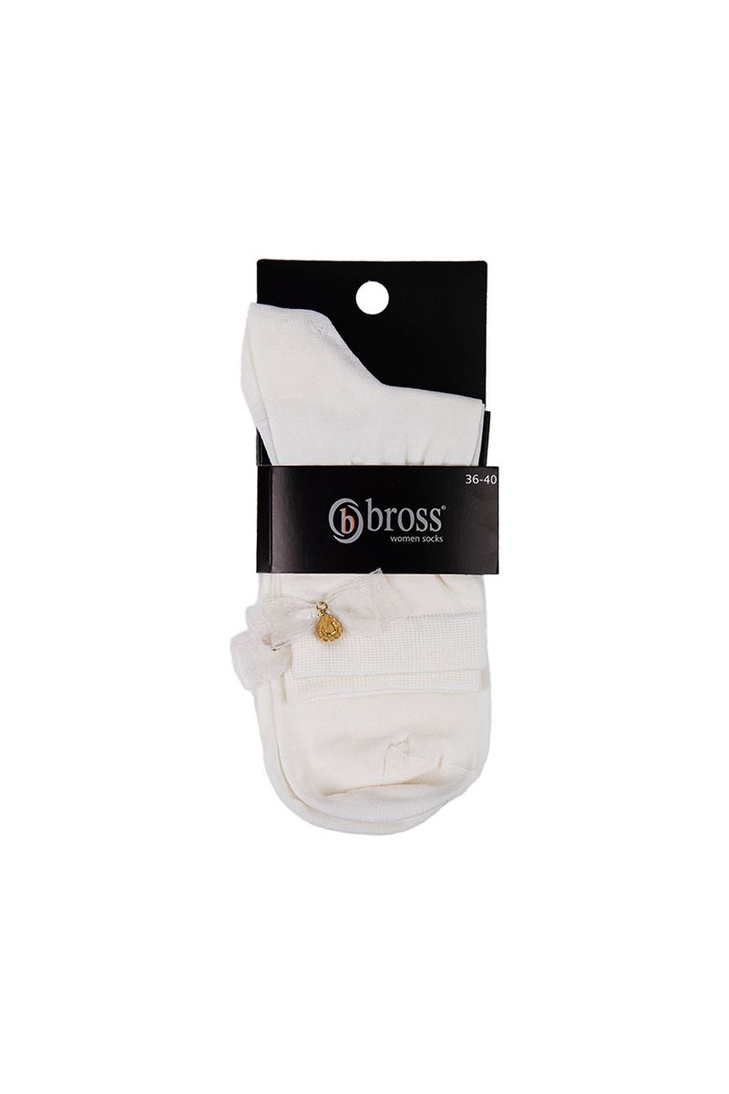 BROSS WOMEN MID-CALF SOCKS ECRU