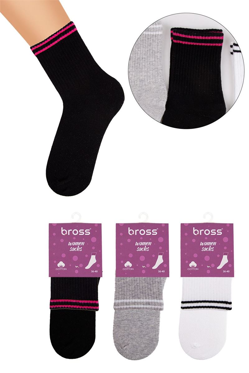 BROSS LINE SPORTS WOMENS SHORT ANKLE SOCKS ASORTY