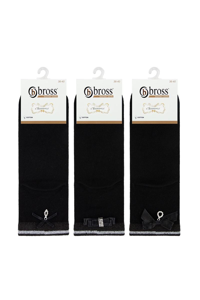 BROSS WOMAN MID-CALF SOCKS STONE PATTERNED ASORTY