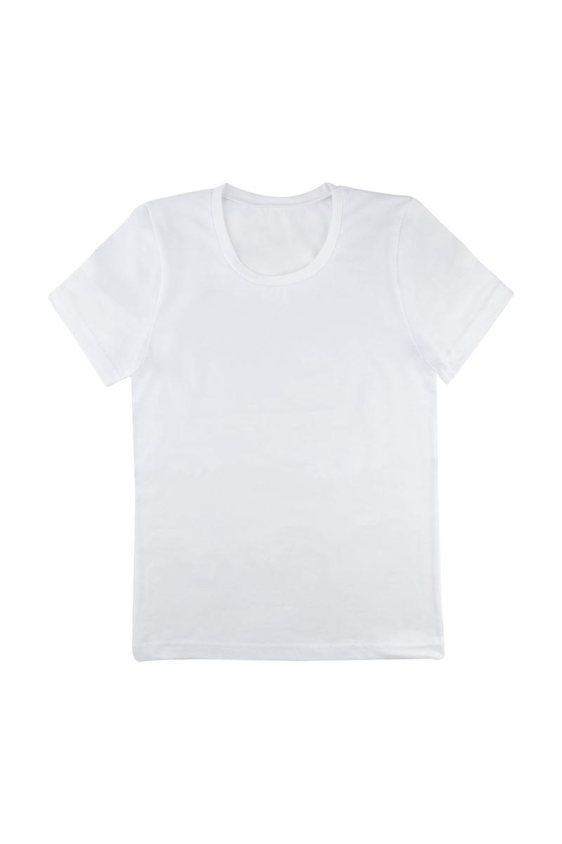 BROSS GIRLS LYCRA CREW-COLLAR T-SHIRT WHITE