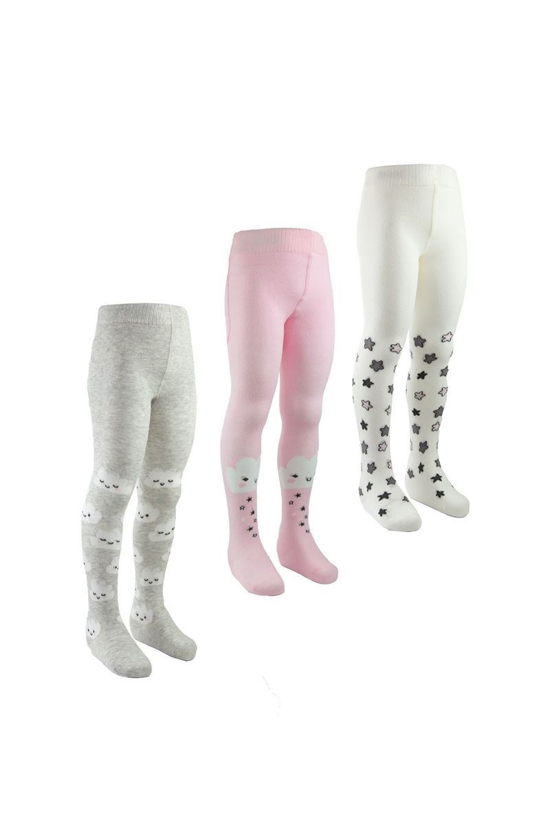 BROSS BABY GIRL TIGHTS CLOUD PATTERNED ASORTY