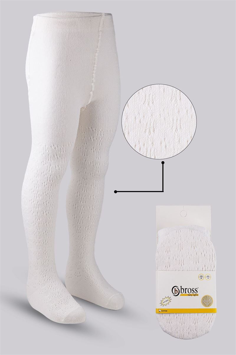 BROSS BABY GIRL TIGHTS WHITE