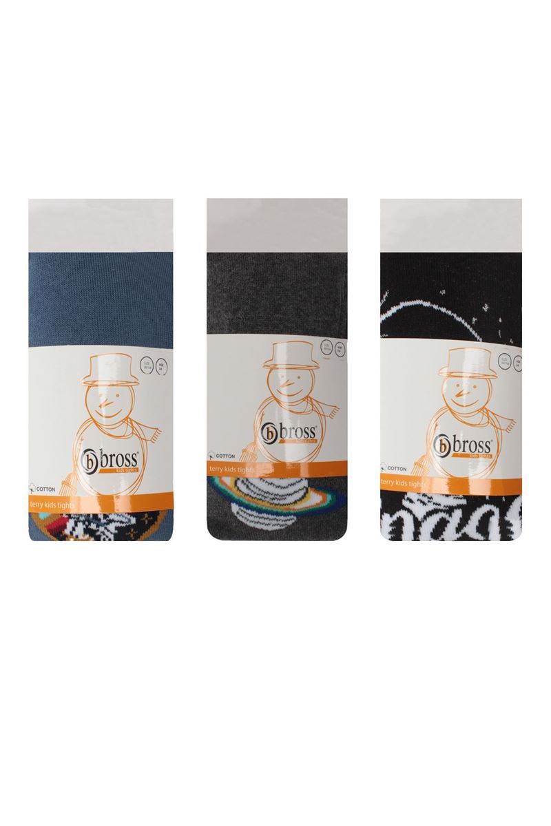 BROSS SPACE PATTERNED  BOYS TERRY TIGHTS ASORTY