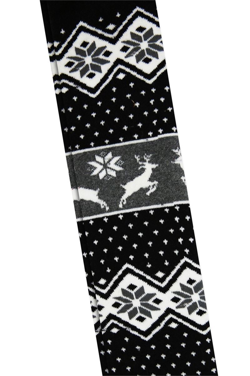 BROSS DEER AND ETHNIC PATTERNED GIRLS TERRY PANTYHOSE ASORTY