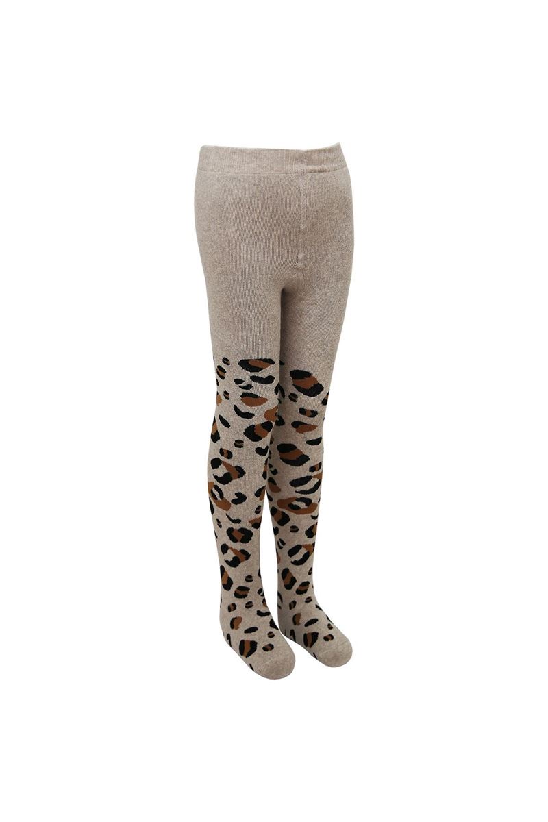 BROSS LEOPARD PATTERNED GIRLS TERRY PANTYHOSE ASORTY