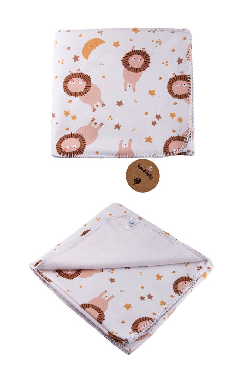 BONDILOLLY 100% POLYESTER PATTERNED FLEECE BABY BLANKET 