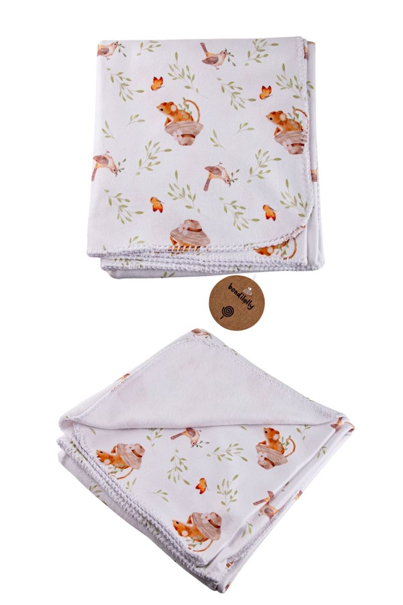 BONDILOLLY 100% POLYESTER PATTERNED FLEECE BABY BLANKET 