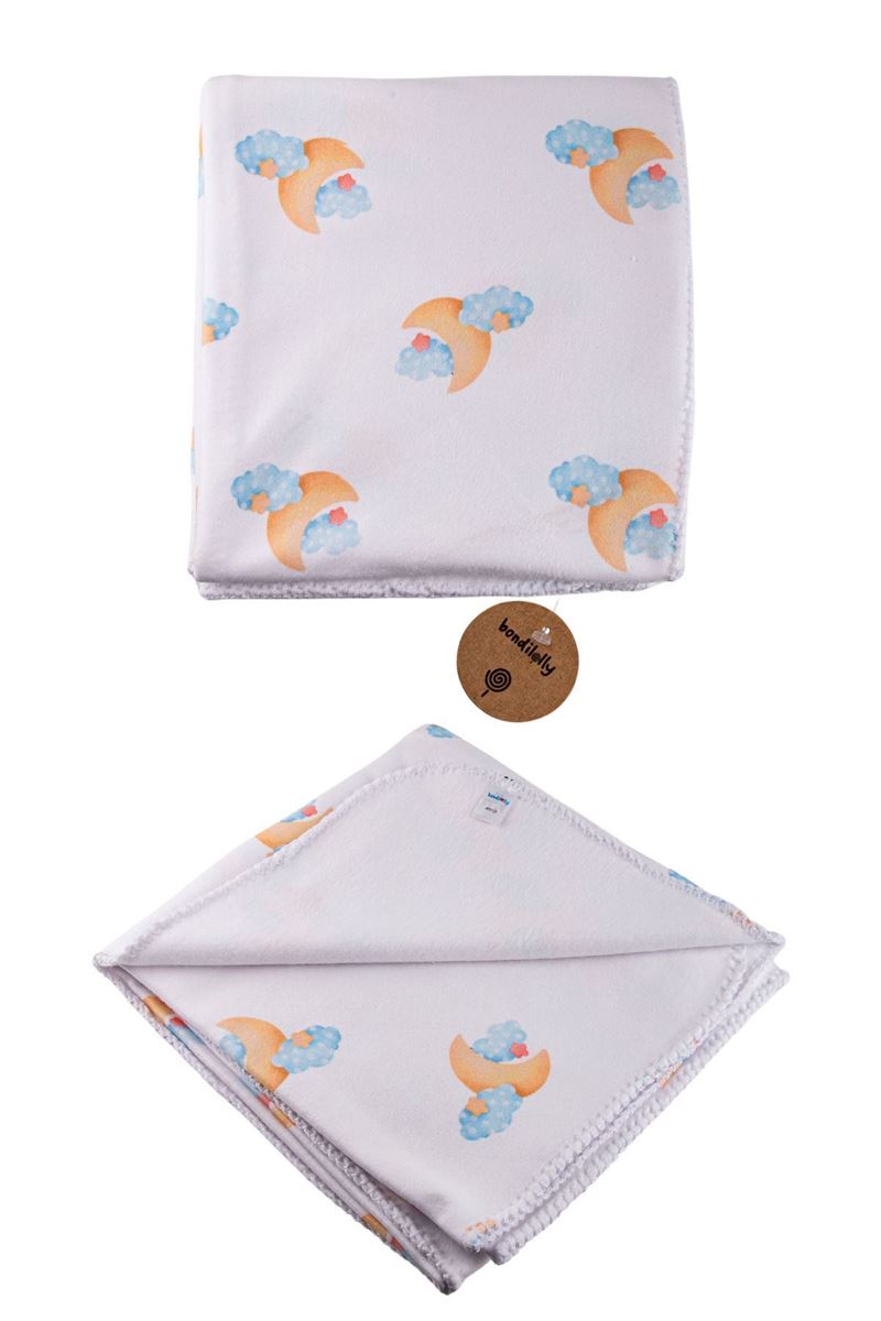 BONDILOLLY 100% POLYESTER PATTERNED FLEECE BABY BLANKET 