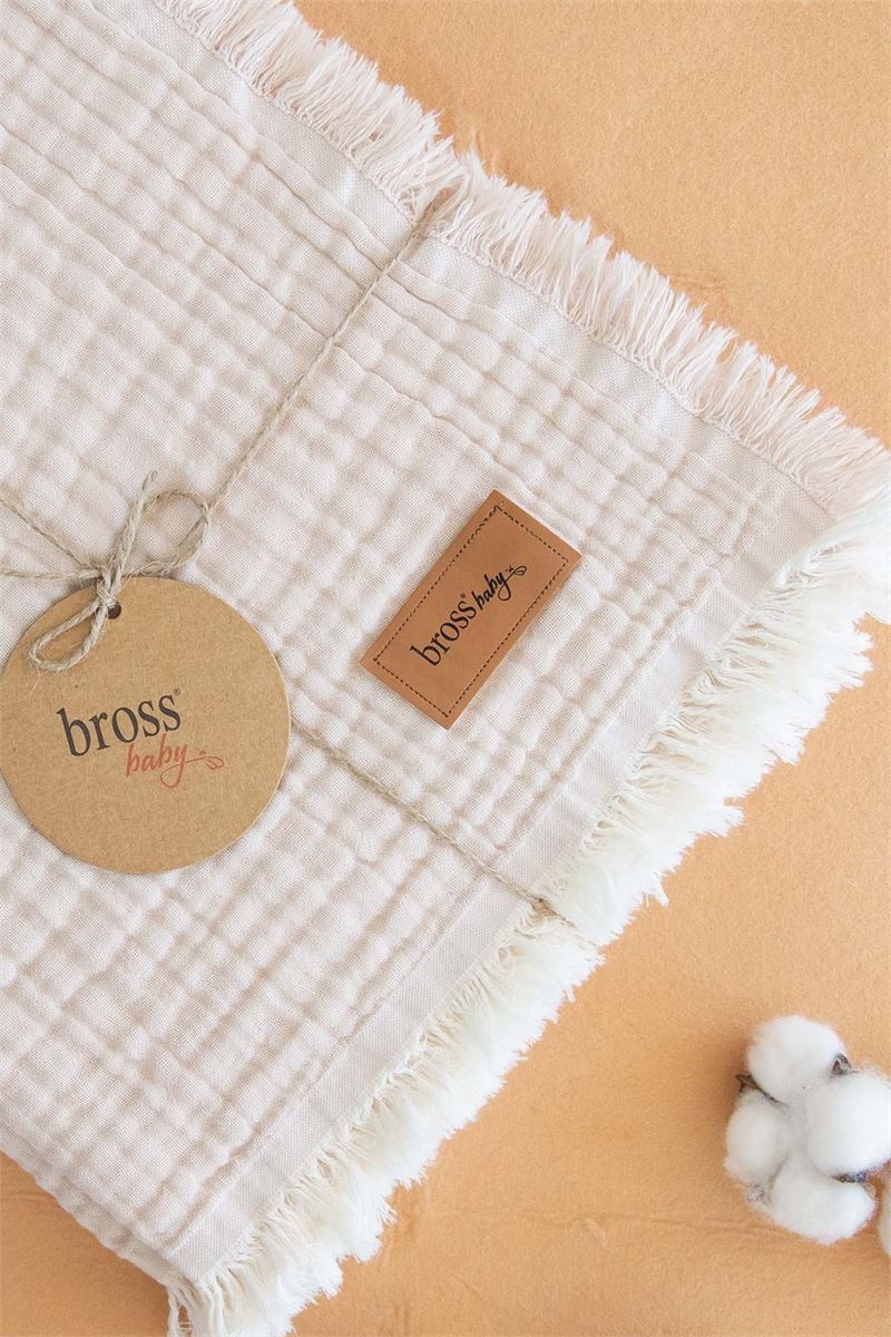 BONDILOLLY BROSS 100% COTTON 4 LAYERS BABY MUSLIN BEIGE