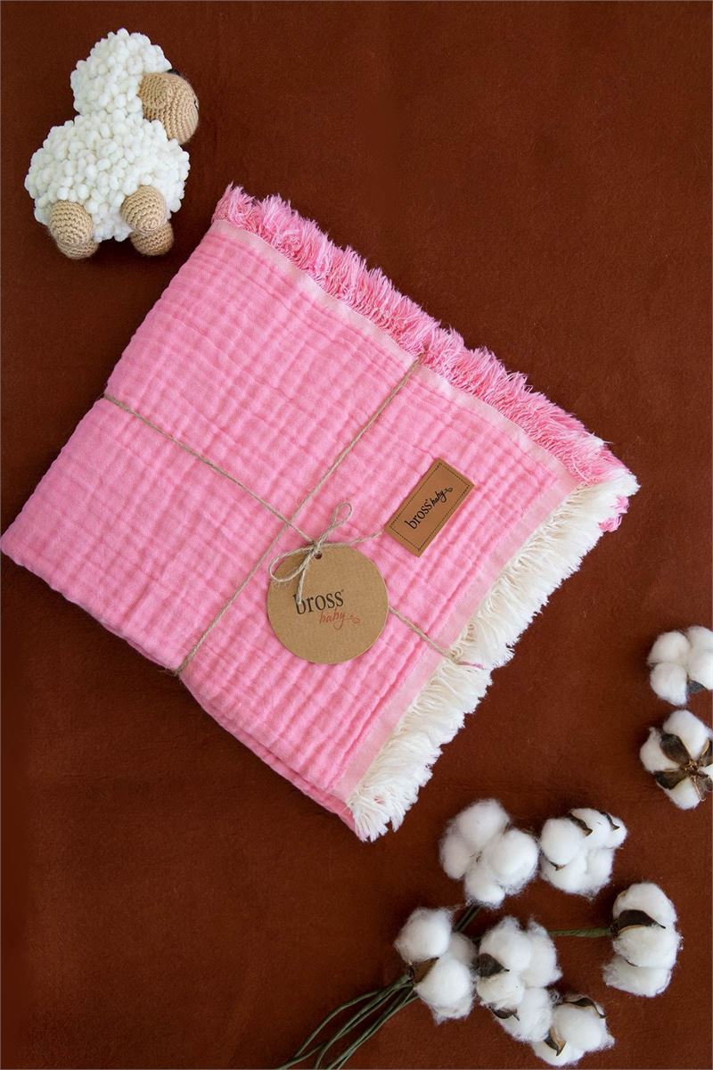 BONDILOLLY BROSS 100% COTTON 4 LAYERS BABY MUSLIN PINK